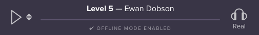 Screenshot of offline mode enabled message